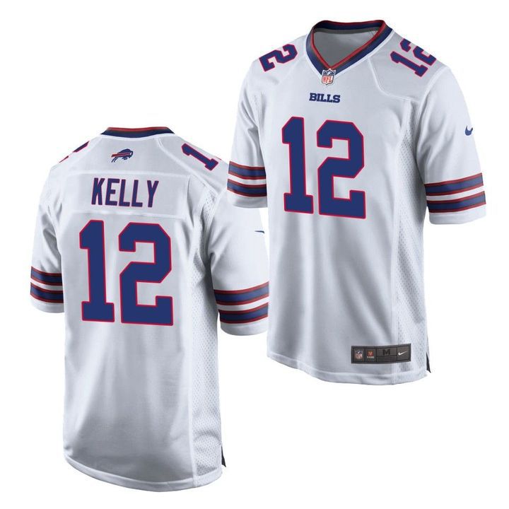 Men Buffalo Bills #12 Jim Kelly Nike White Game Retired Player NFL Jersey